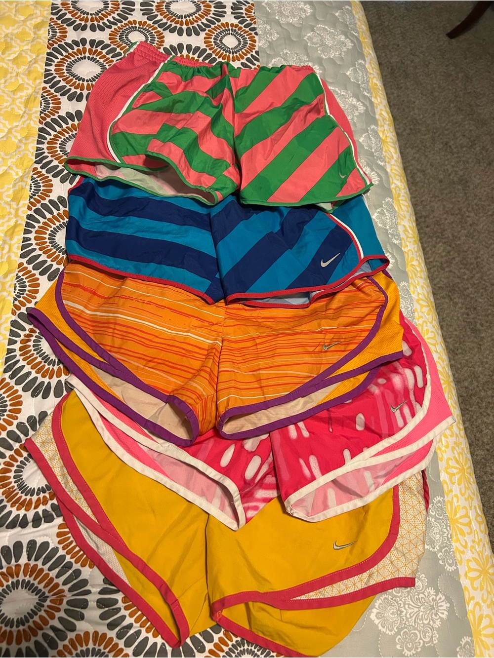 Nike Athletic Running Shorts Bundle — Bright Stripes & Solids